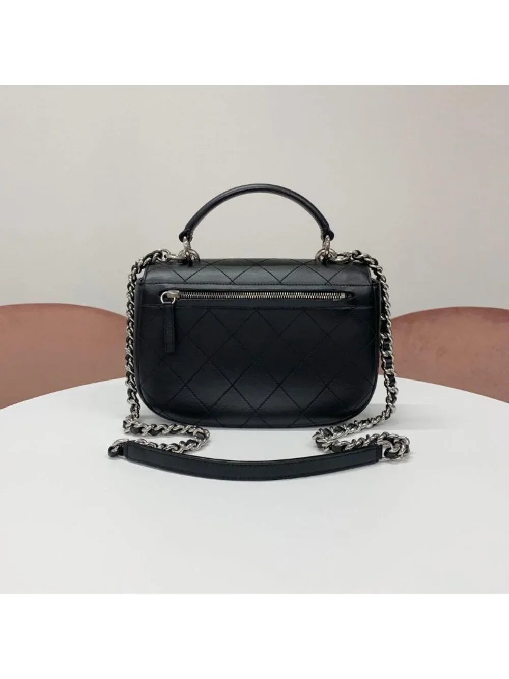 Chanel Quilted CC Logo Calfskin Top Handle